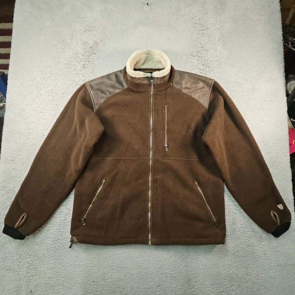 Kuhl Alpenwurxs Jacket Mens L Brown Thumbholes Fleece Gorpcore Sherpa Hiking
